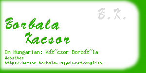 borbala kacsor business card